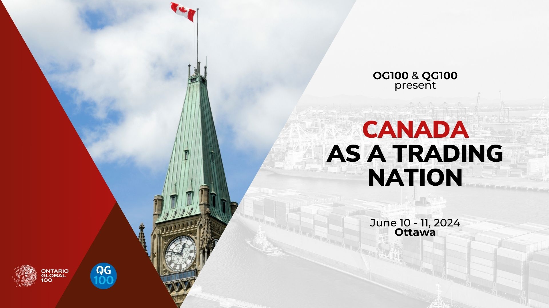 Canada as a trading nation, deputy minister panel, ontario global 100, quebec global 100 network, QG100 Network, OG100, trade and export events, Canadian international affairs events